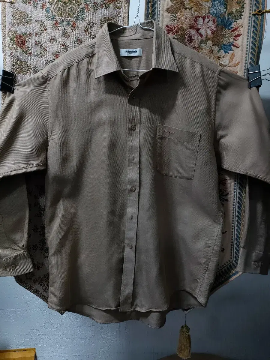 105 Renoma Solid Shirt Brown