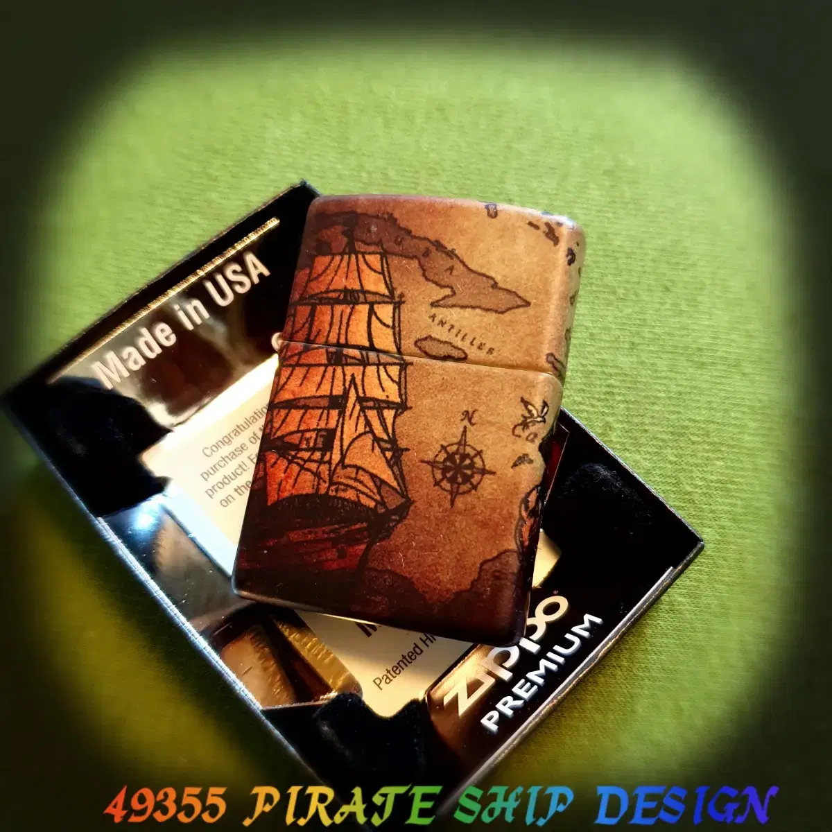 정품 49355 PIRATE SHIP DESIGN 미개봉 새 지포라이터