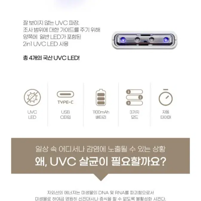 E-SOAP 이솝 플립형 휴대용 자외선 UVC 살균기 전자비누