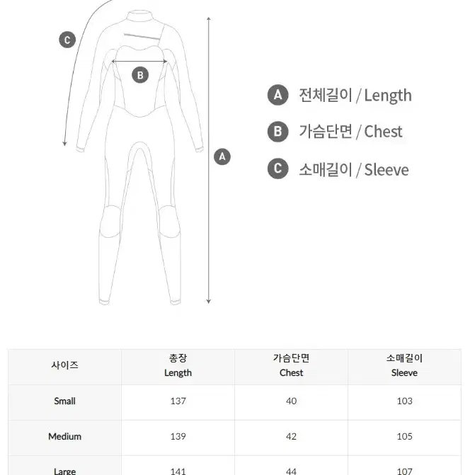 [베럴]맨 3mm 네오프렌 백 집 풀 슈트