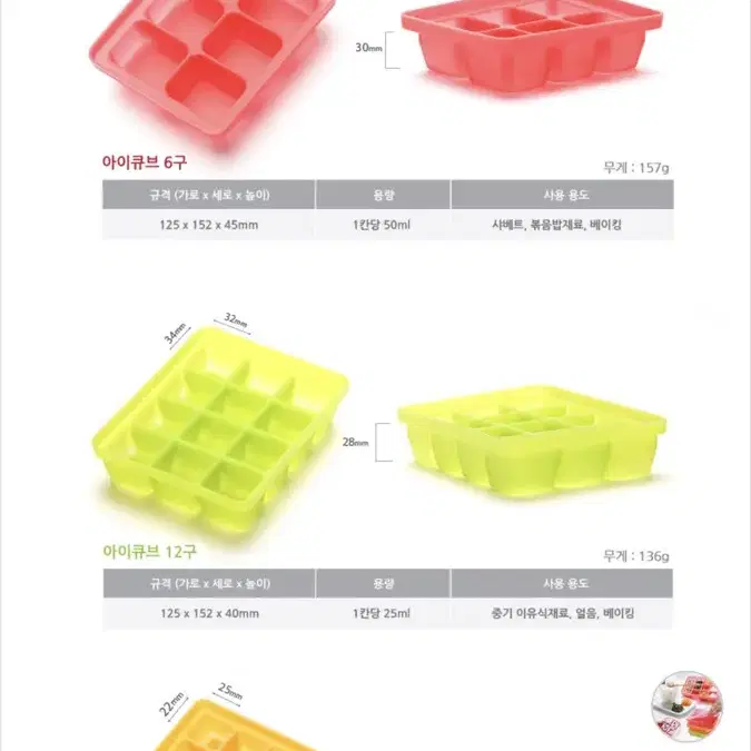 (새상품)실리콘 아이큐브(이유식보괸,양념재료보관)다용도사용가능(덮개포함)