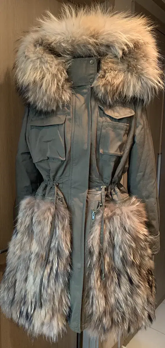 Real Fox Fur Quilted Field Jacket