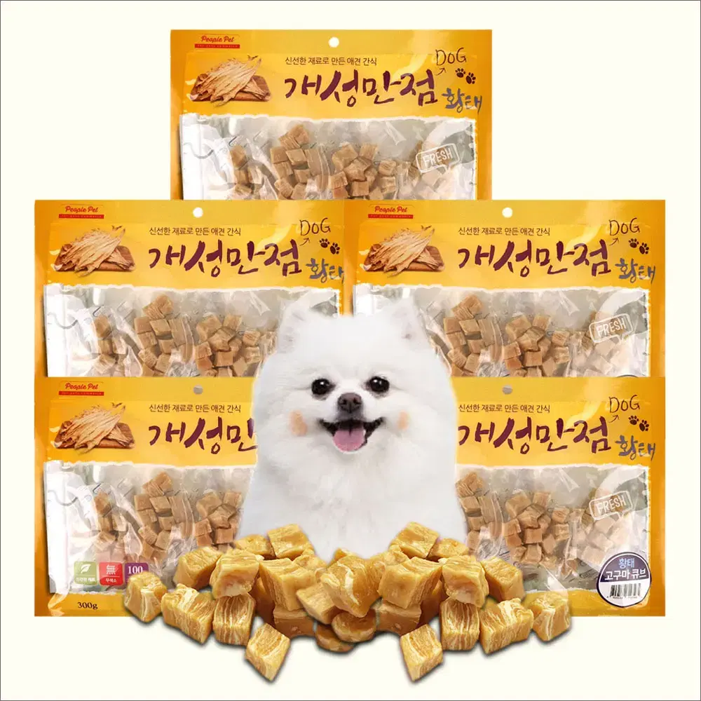 300g X 5봉 황태 고구마 큐브 애견간식