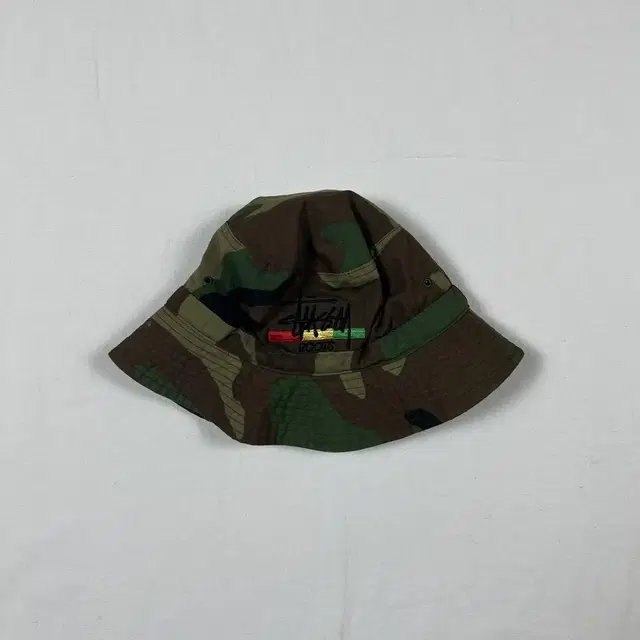 90s 스투시 stussy 로고 카모 버킷햇 벙거지 모자