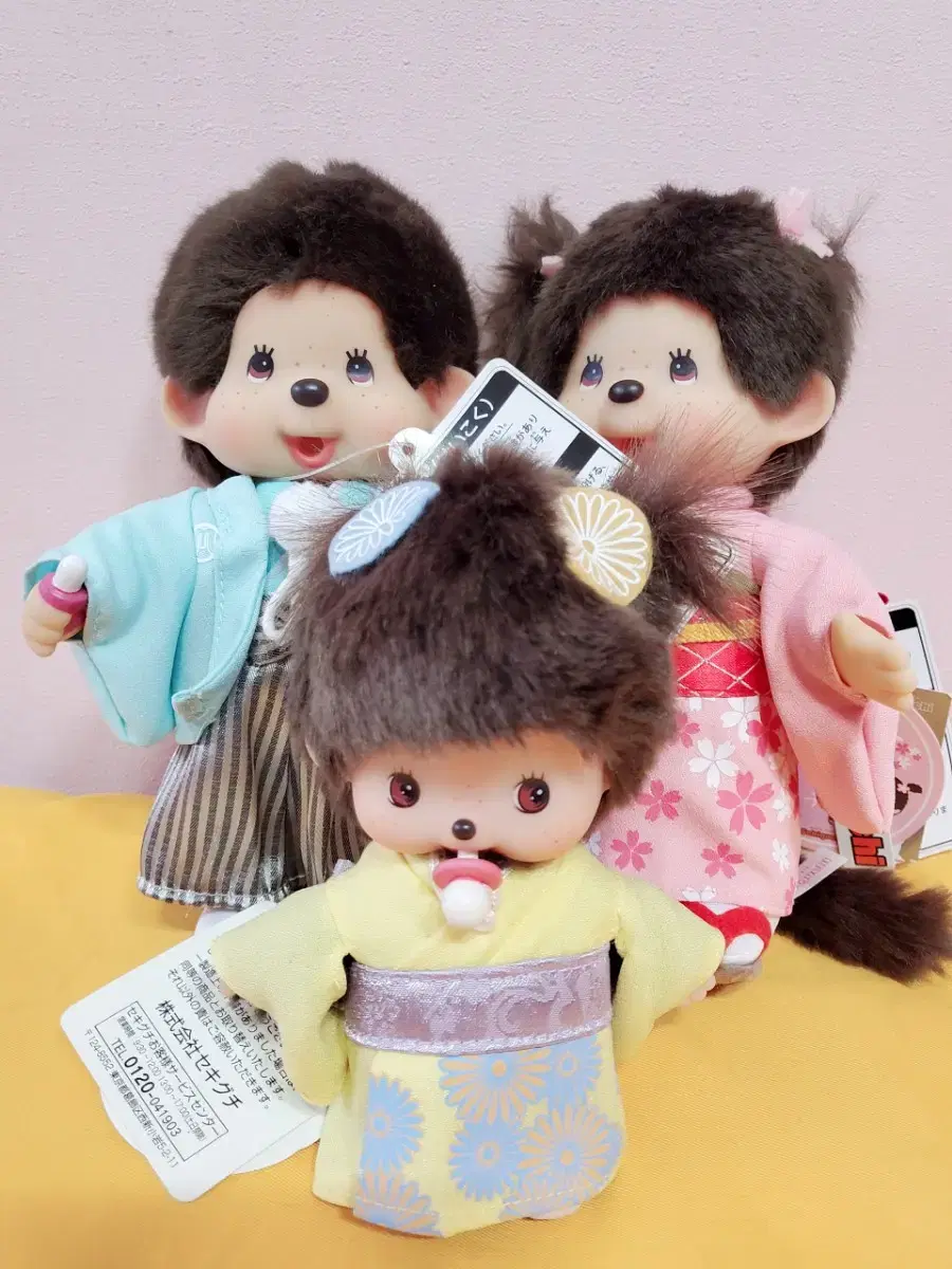 (Taxi free)Family Monchichi (sold as a set)