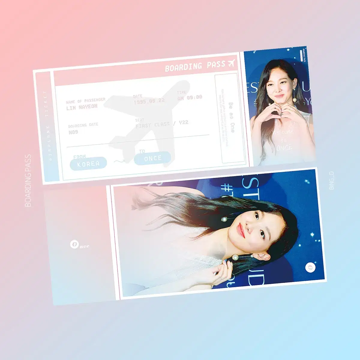 Twice nayeon Boarding Passes