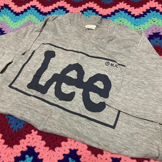 Lee 로고 그레이 반팔티 made in USA