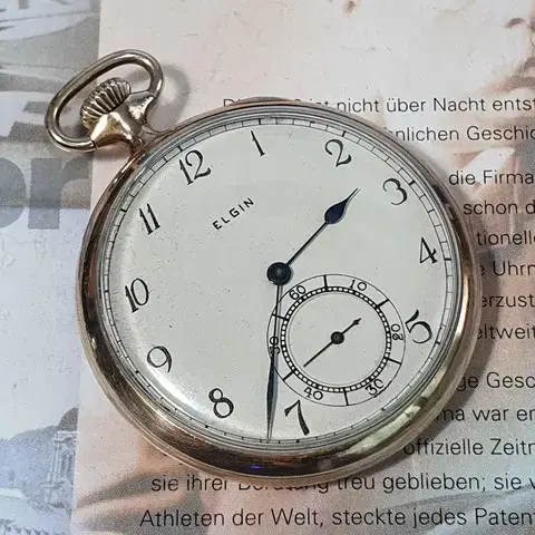 1917년산 엘진(Elgin) 남,여 겸용 회중시계.