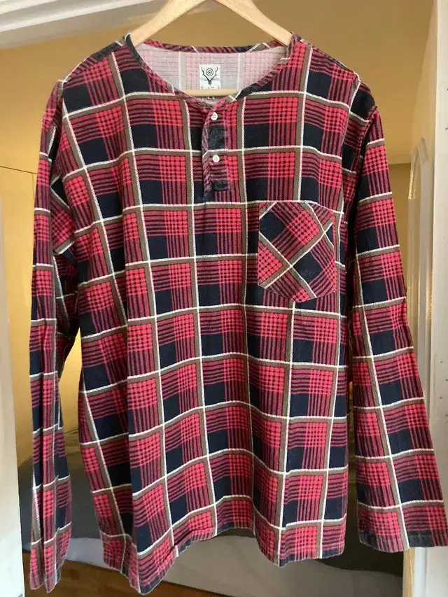 S2W8 Native Check Henley Neck Top