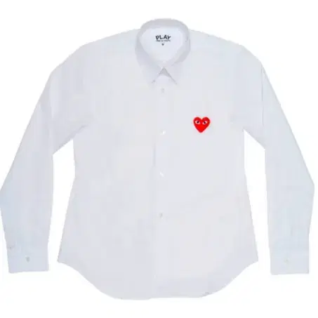 (Genuine) Comme des Garçons White Shirt Red Heart Women