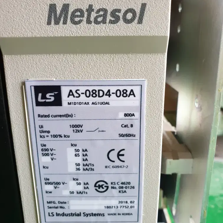 ls산전 acb기중차단기 as-08d4-08a 메타소울  4p 800a