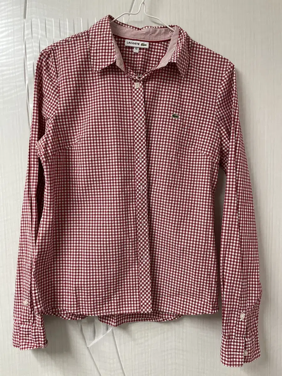 Lacoste red gingham check shirt