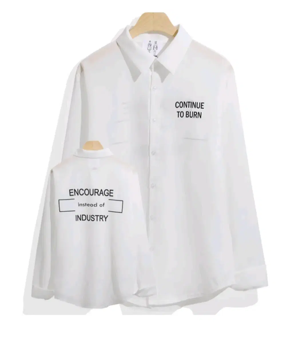 Unisex English Lettering Loose Fit White Shirt