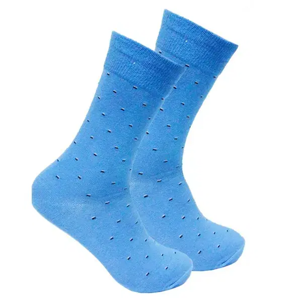 One pair of men's dress socks with dots