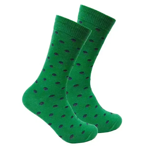 One pair of men's dot pattern dress socks