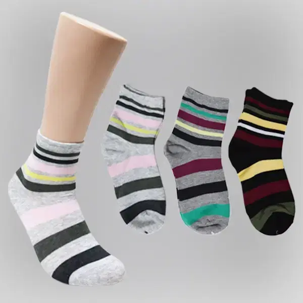 Three pairs of women's striped socks