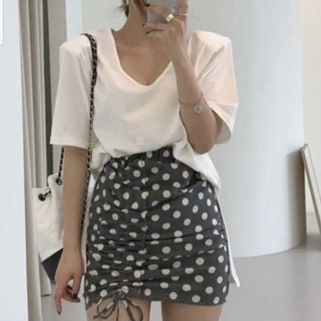 New product Dot skirt black