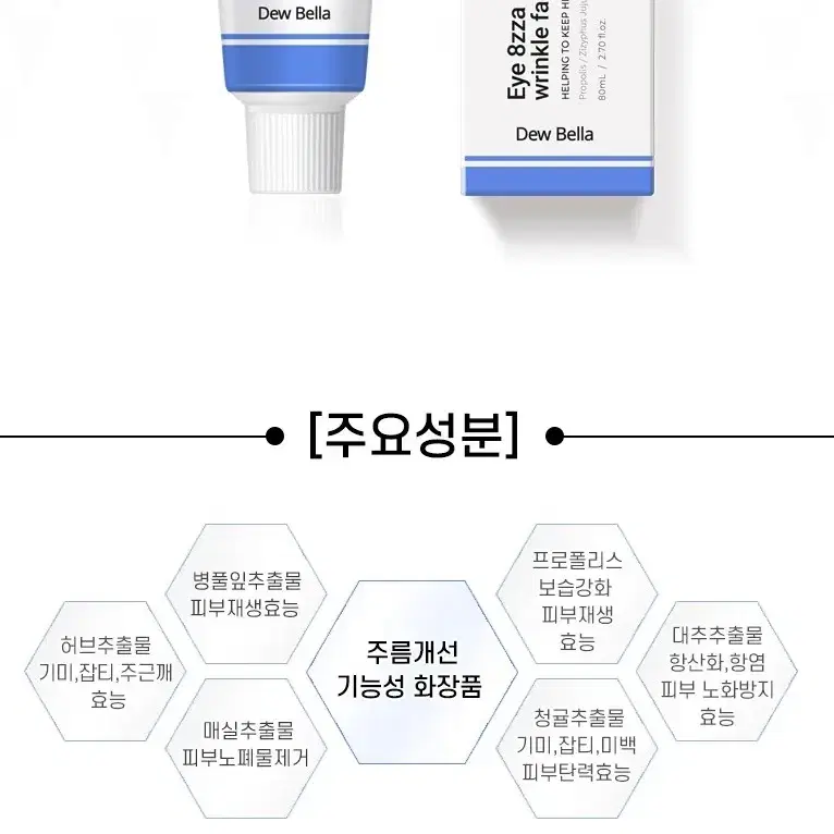 [새상품] 인기템! 듀벨라 아이+팔자주름 주름개선 대용량크림 80ml