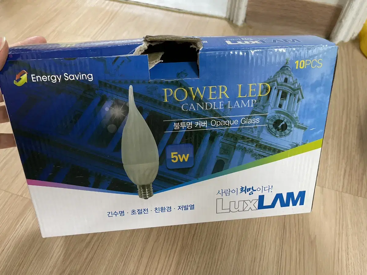 불꽃 모양 불투명 LED 램프