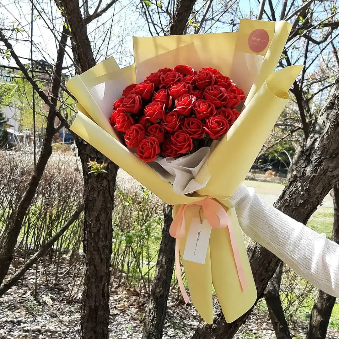 레드자나장미 비누꽃다발