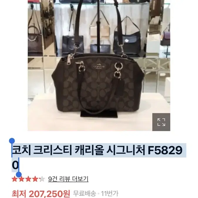 코치 coach 크리스티 캐리올백 시그니처 F58290 시그니처 캐리올백