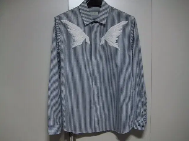 (size 100) Time Homme / Wing Embroidered Stripe Shirt