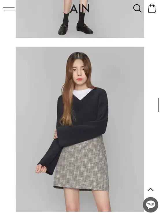 A-IN's self-produced check skirt M