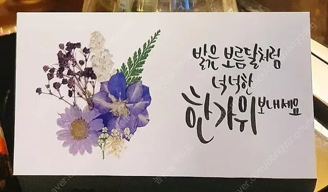 [명절,기념일]캘리그라피 압화 용돈봉투