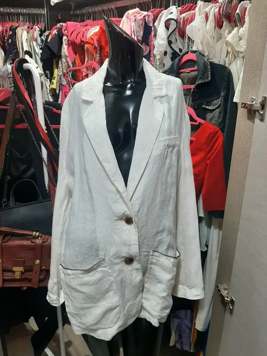 [90]maze Luxury Beige Linen Jacket