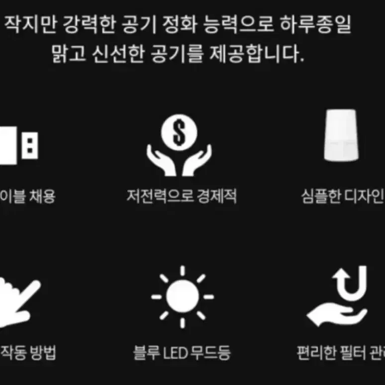 새상품/ 미니 홈스마트 공기청정기