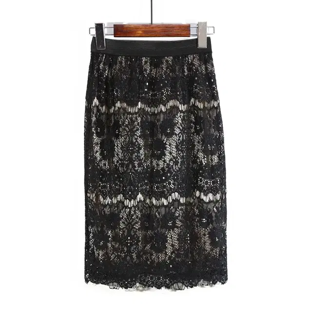 H-line waistband lace skirt skirt