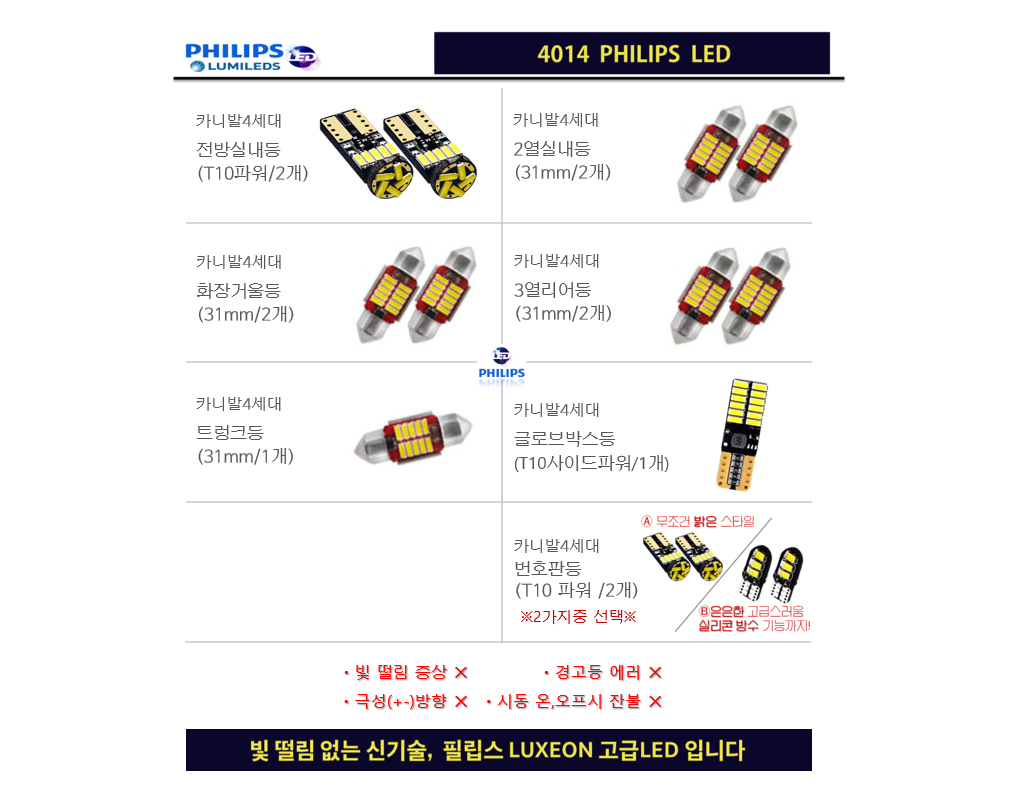 4세대 카니발(KA4) LED실내등 풀세트