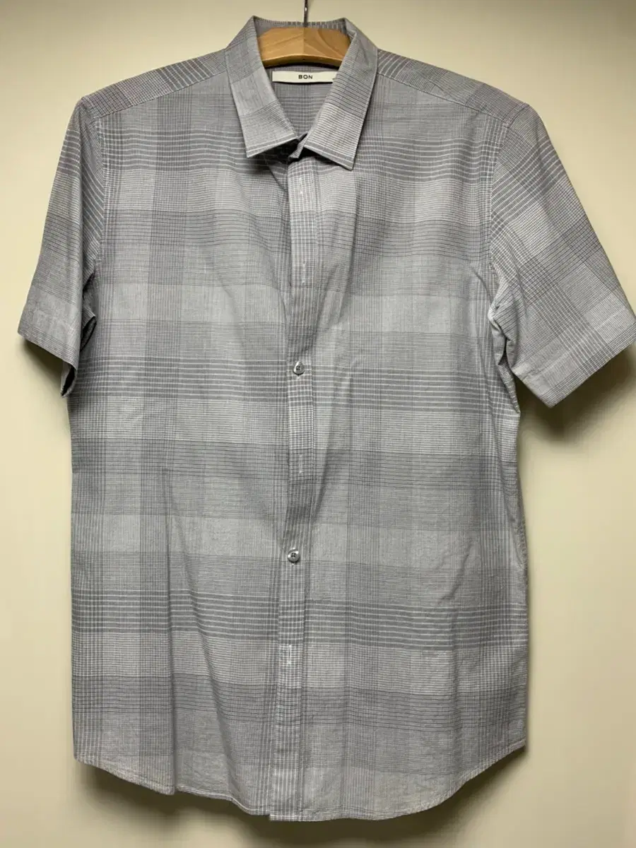 [BON] Gray Check Short Sleeve Shirt