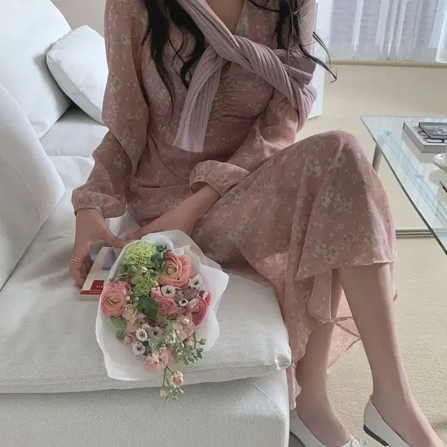 밀크코코아 popcorn floral dress (Pink)