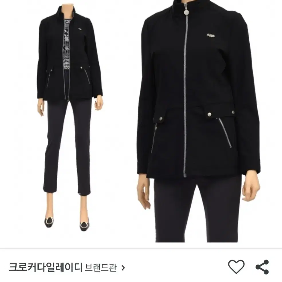 100)크로커다일레이디 모던 반하이넥 집업자켓