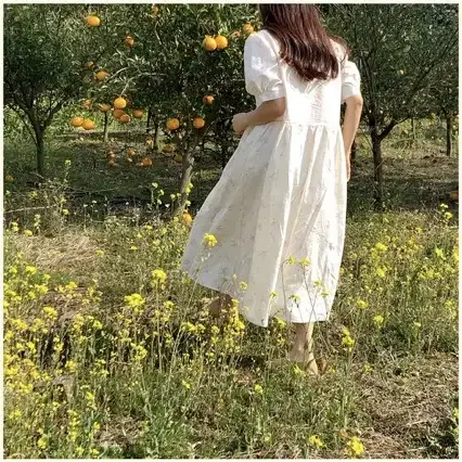 제주그꽃 플라워 blooming dress 카라 롱원피스