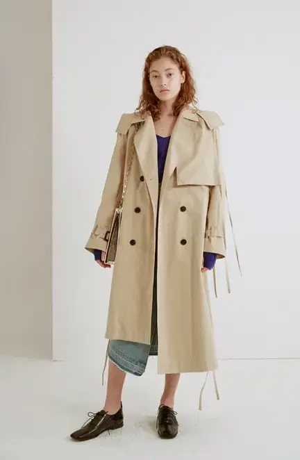 (New Product) Moon Tan Trench Coat Hooded Beige