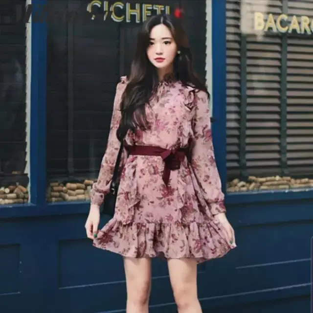 (무배)밀크코코아 vintage pink floral dress