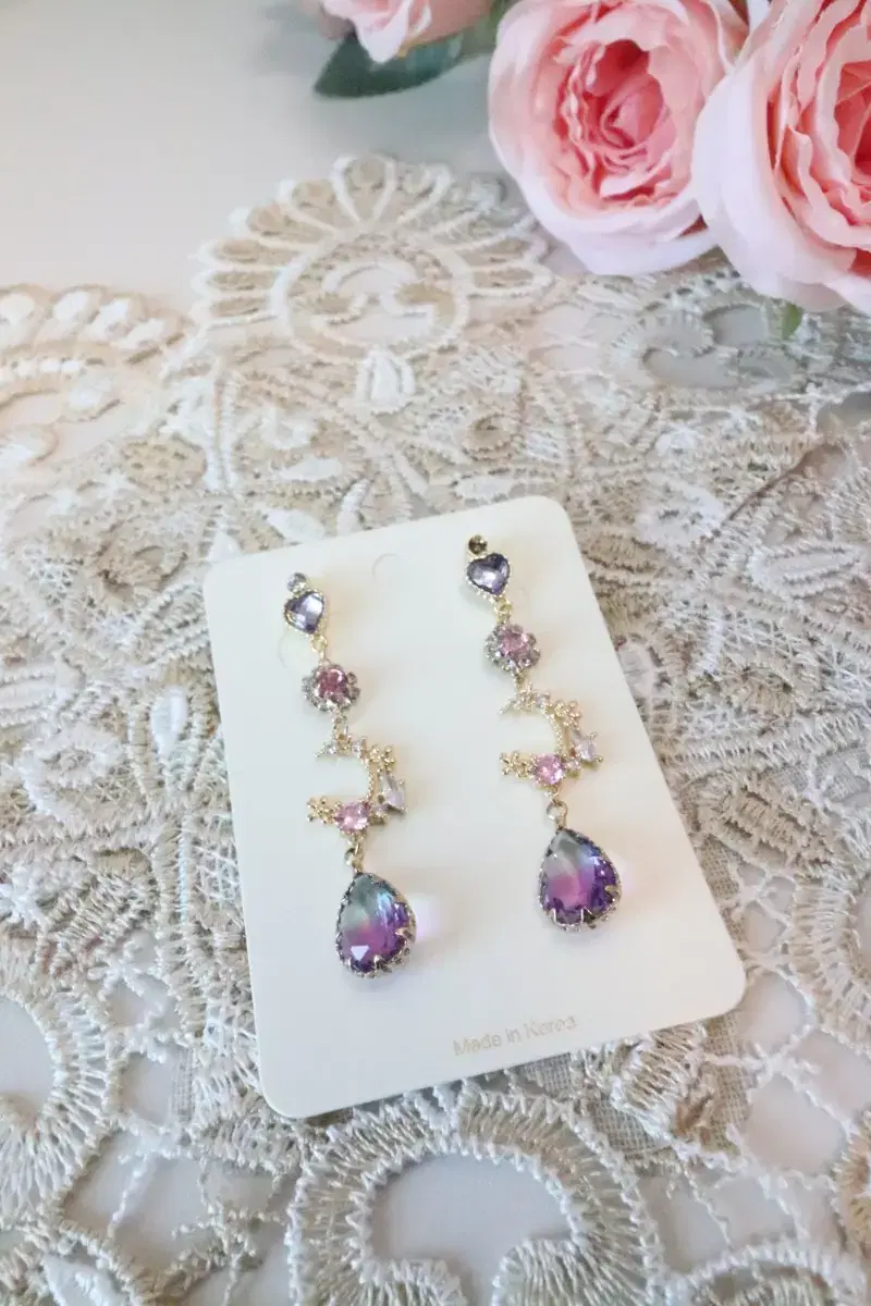 (Handmade) Moon Krystal Earrings