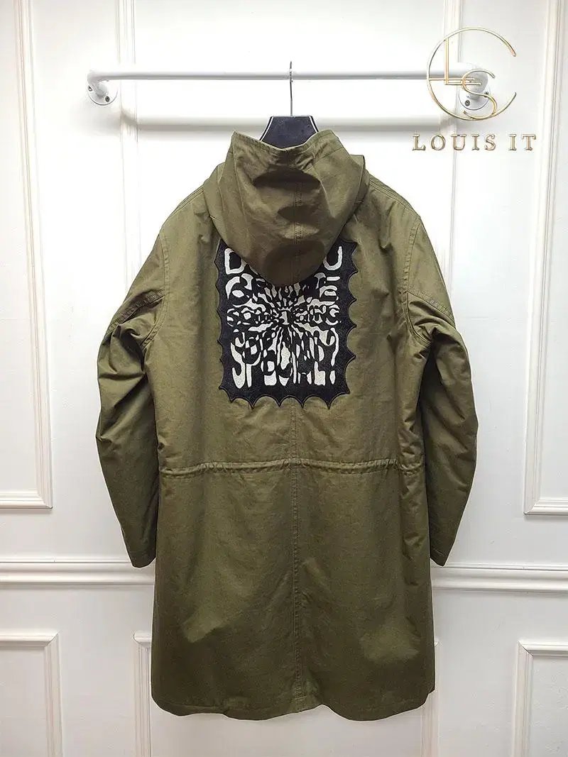 [XL] Seline Khaki Embroidered Back Patch Military Jacket