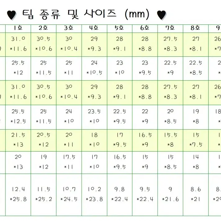 수제네일팁 형광컬러