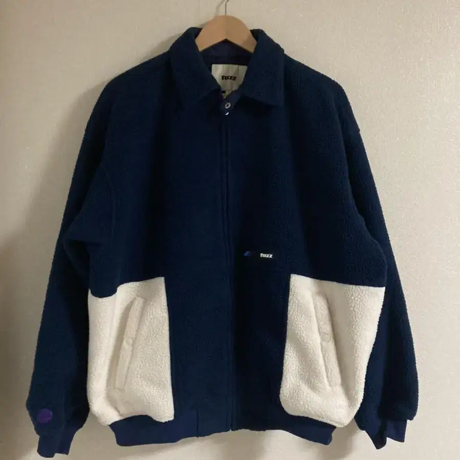 FUZZ FLEECE HARRINGTON JACKET navy