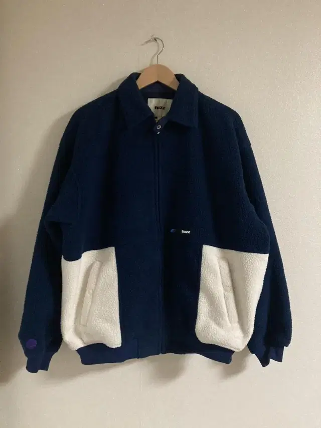 FUZZ FLEECE HARRINGTON JACKET navy