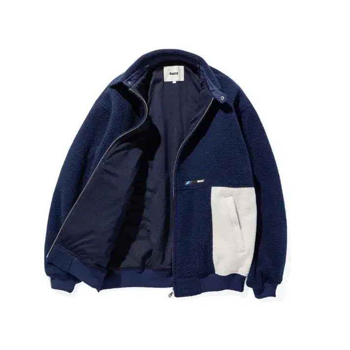 FUZZ FLEECE HARRINGTON JACKET navy