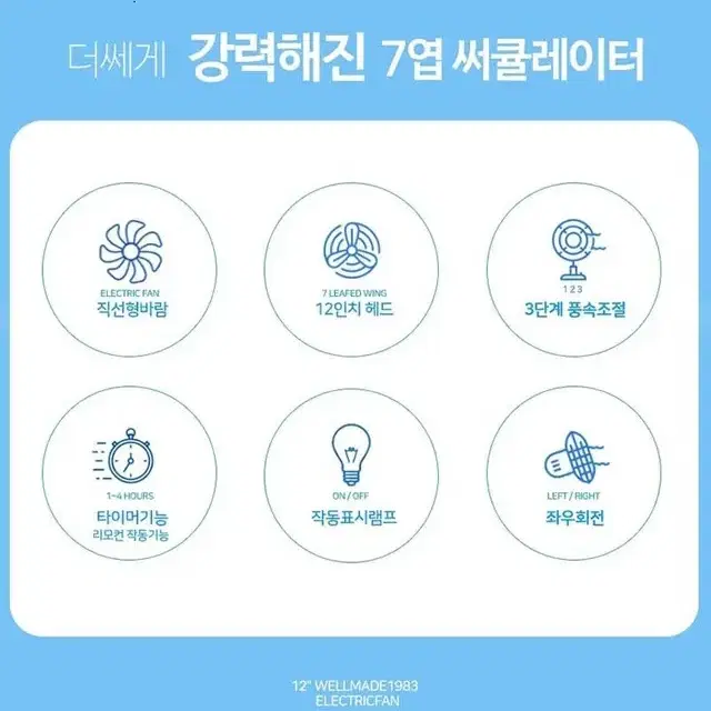 리모컨 써큘레이터 12인치 선풍기