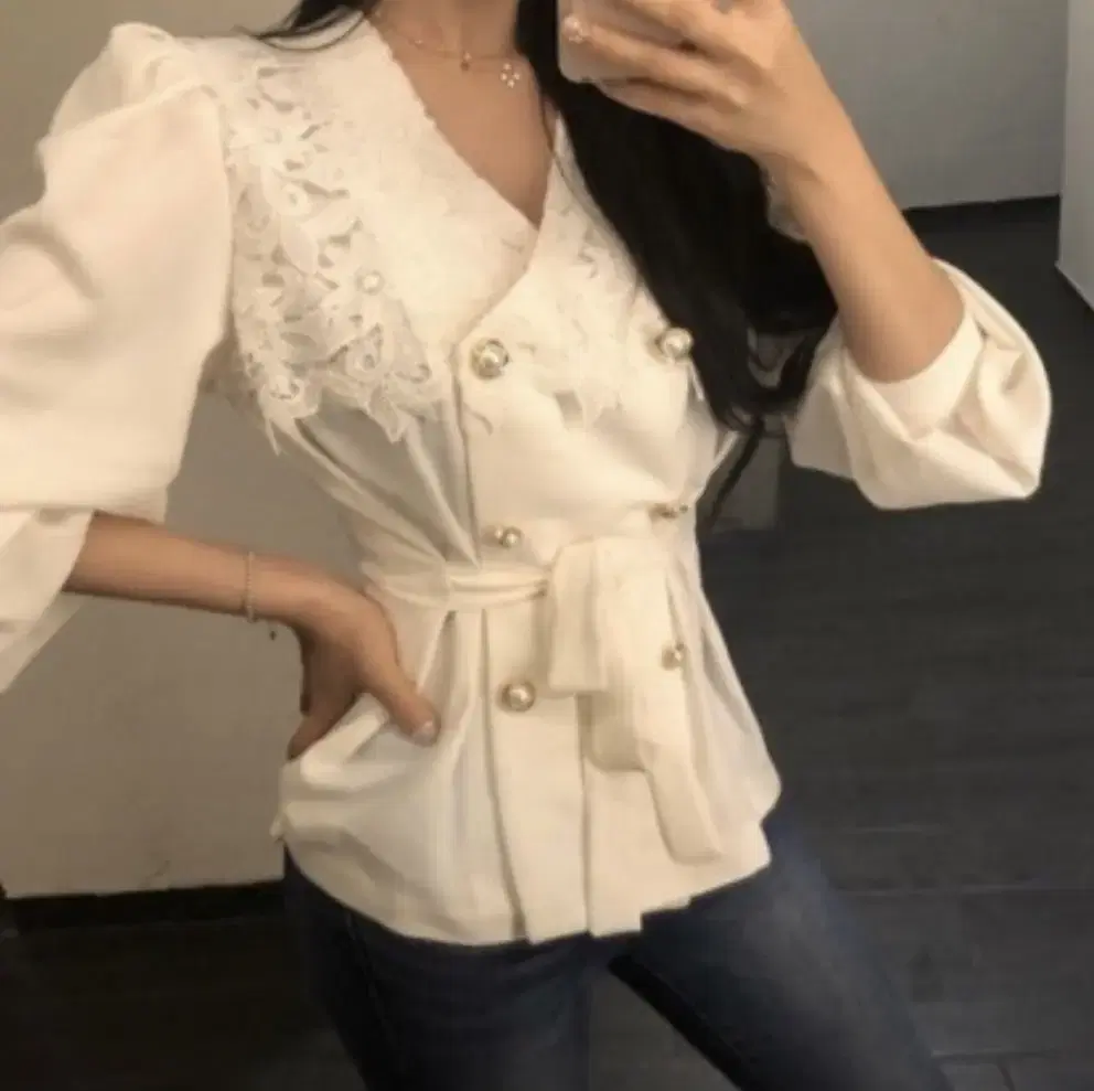 Lay Gold Button Blouse