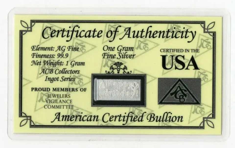 New 1 Gram Silver Silver Bar 99.9 Genuine Collectible Gift Silver Bar Jewelry Jewelry Precious Metals