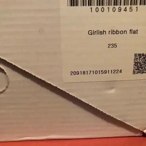 밀크코코아 Girlish ribbon flat (235) 새상품