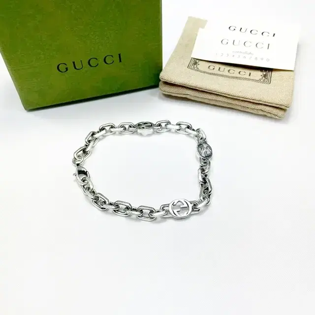 Gucci Interlocking Bracelet Sterling Silver 620798