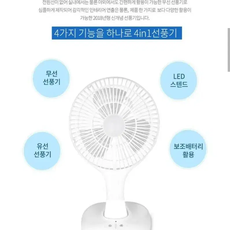 정품)LED프리쉐 USB충전식휴대용 미니선풍기미개봉